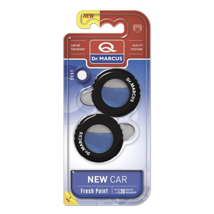 Drmarcus Ambientador Fresh Point New Car DRM0535 - Fragancia Duradera hasta 30 Días, Pack 2x2.5ml