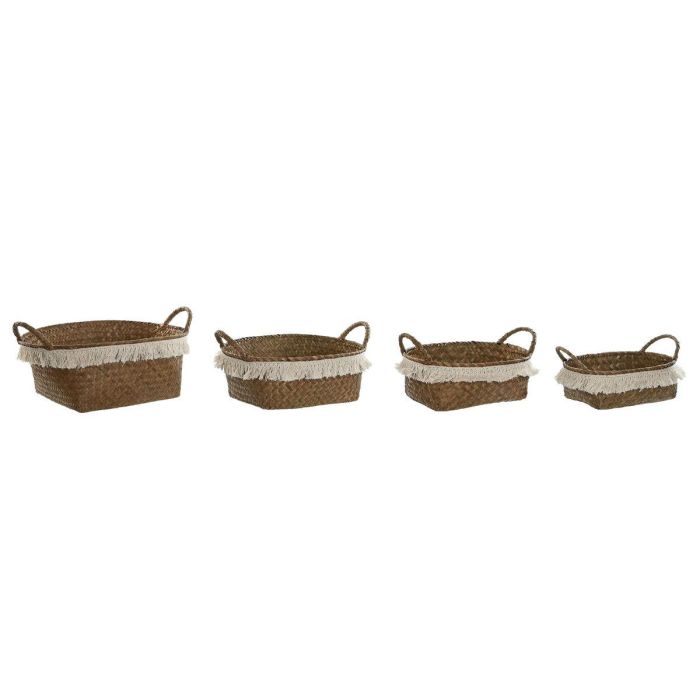 Cesta Boho DKD Home Decor Natural Blanco 25 x 15 x 33 cm Set de 4 1 Cesta Boho DKD Home Decor Natural Blanco 25 x 15 x 33 cm Set de 4 1