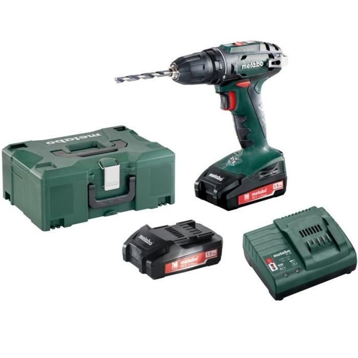 Taladro atornillador METABO BS 18 18 V 2 x 1,5 Ah Li-Power SC 60 Plus Cof