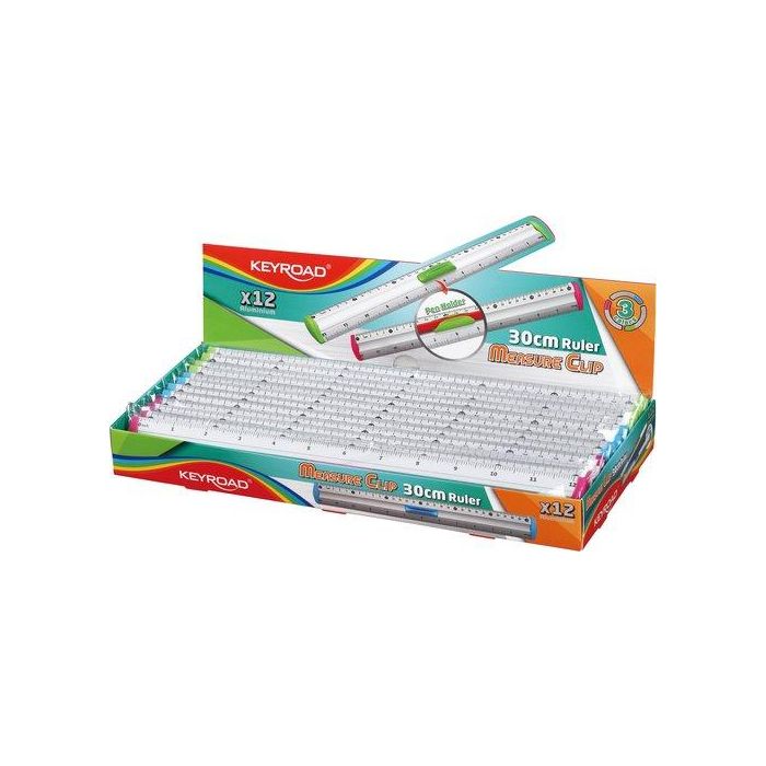 Regla De Aluminio Keyroad 30 Cm Surtido (Set de 12)