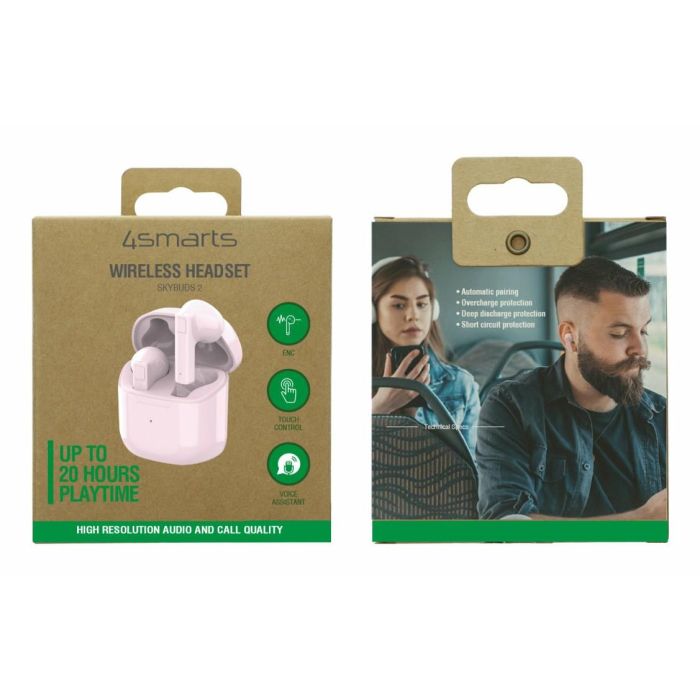 4smarts SkyBuds 2 ENC True Wireless Bluetooth Earbuds pink 2 4smarts SkyBuds 2 ENC True Wireless Bluetooth Earbuds pink 2