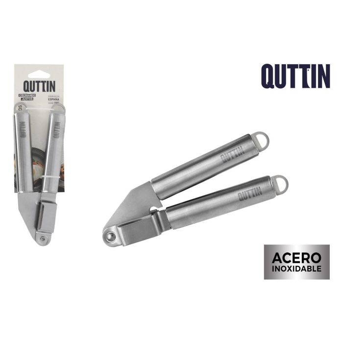 Quttin Prensa de Ajos en Acero Inoxidable, 22.9 cm x 6.8 cm x 3.1 cm (12 Unidades) Quttin Prensa de Ajos en Acero Inoxidable, 22.9 cm x 6.8 cm x 3.1 cm (12 Unidades)