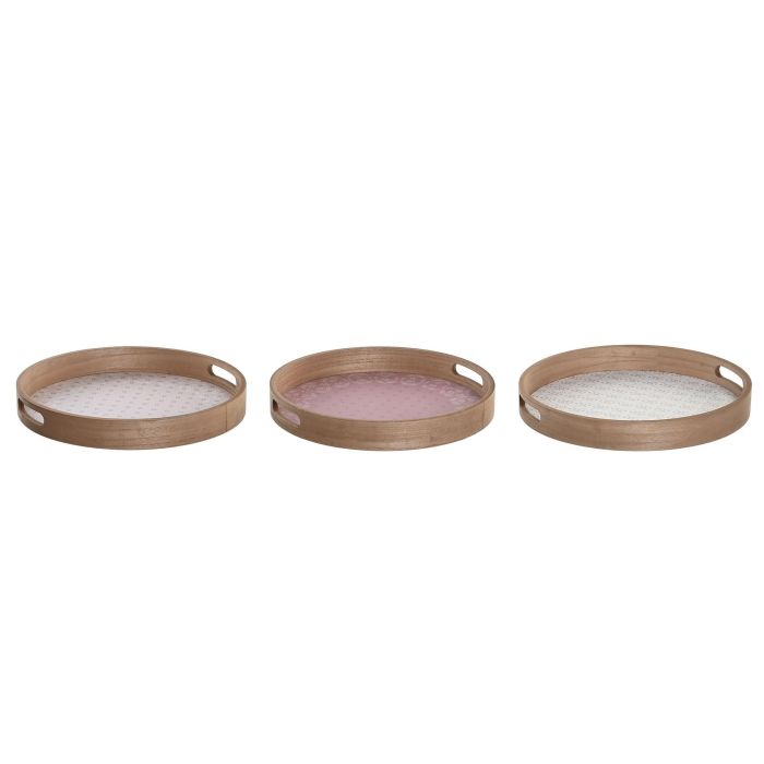 DKD Home Decor Bandeja Scandi de MDF Rosa Blanco 35x35x5 cm - Juego de 3 Unidades Surtidas, Colección Pixel Love 0 DKD Home Decor Bandeja Scandi de MDF Rosa Blanco 35x35x5 cm - Juego de 3 Unidades Surtidas, Colección Pixel Love 0