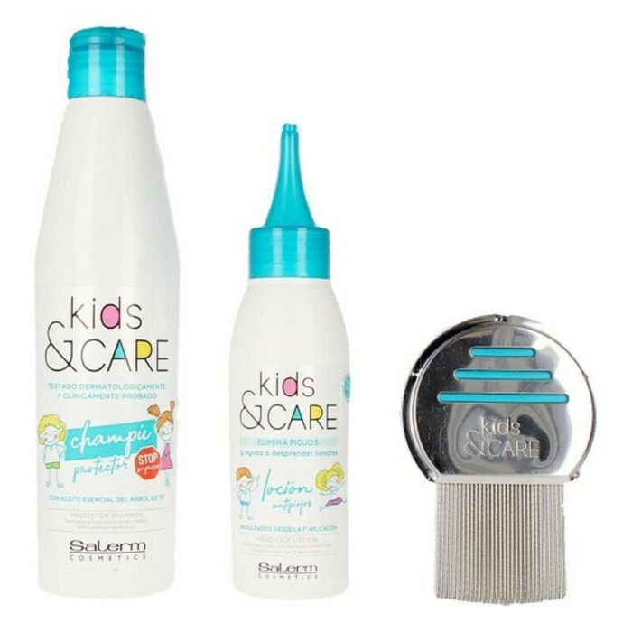 Salerm KIDS&CARE Lote 3 Piezas Cuidado Capilar Infantil: Champú, Spray Árbol de Té y Lendrera para Protección y Prevención Piojos Salerm KIDS&CARE Lote 3 Piezas Cuidado Capilar Infantil: Champú, Spray Árbol de Té y Lendrera para Protección y Prevención Piojos