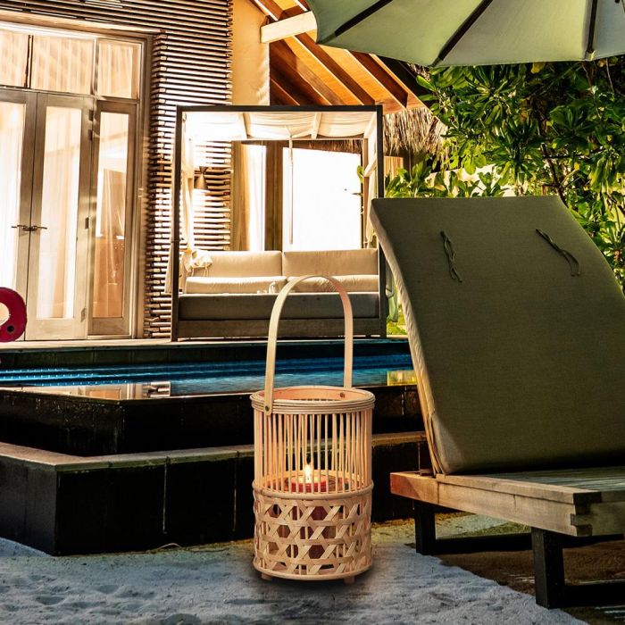 Home Deco Factory Farolillo Bambú Trenzado Altura 55 cm 1