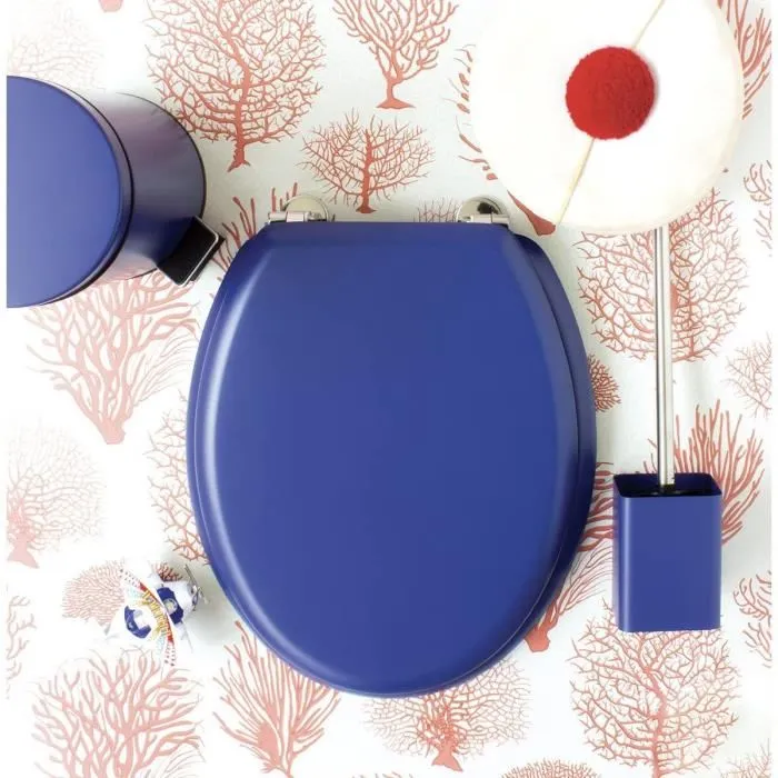 Gelco Asiento de inodoro Dolce - Bisagras de acero inoxidable - Madera moldeada - Azul marino 3