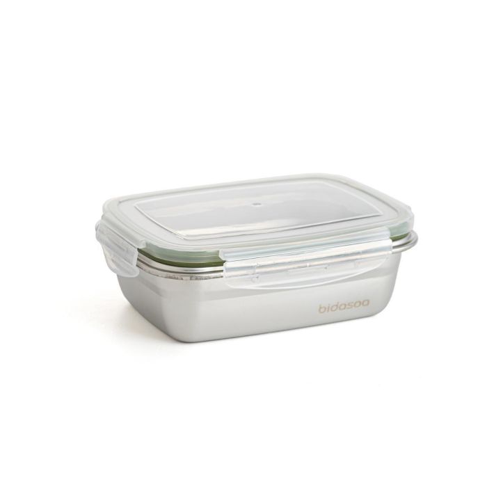 Bidasoa Recipiente Rectangular Hermético Theo Acero Inoxidable Tapa 4 Cierres 550 mL, 6 Unidades, Apto Lavavajillas 0 Bidasoa Recipiente Rectangular Hermético Theo Acero Inoxidable Tapa 4 Cierres 550 mL, 6 Unidades, Apto Lavavajillas 0