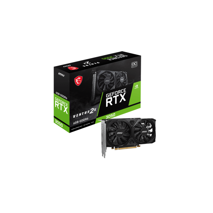 MSI VENTUS GeForce RTX 3050 2X E 6G OC NVIDIA 6 GB GDDR6 MSI VENTUS GeForce RTX 3050 2X E 6G OC NVIDIA 6 GB GDDR6