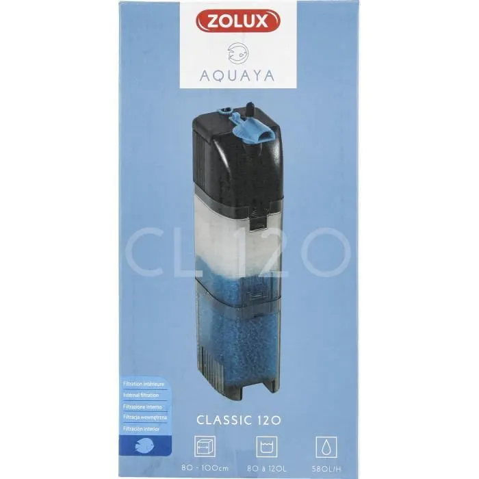 Zolux Filtro Interior Classic ZOL3336023265278 para Acuarios de 80 a 120 L Caudal 580 L/h 6W 1