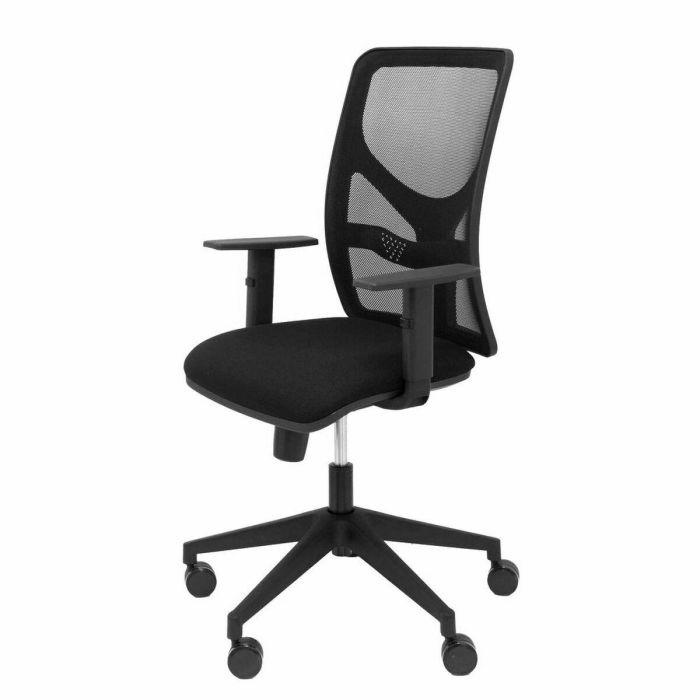 PIQUERAS Y CRESPO Silla Motilla malla negra asiento bali negro brazo regulable 2 PIQUERAS Y CRESPO Silla Motilla malla negra asiento bali negro brazo regulable 2
