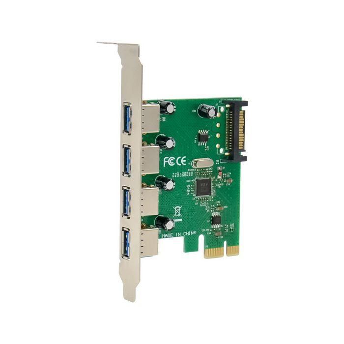MicroConnect VL805 Tarjeta de expansión PCIe USB 3.0 de 4 puertos, compatible con Super, Alta y Baja Velocidad 2