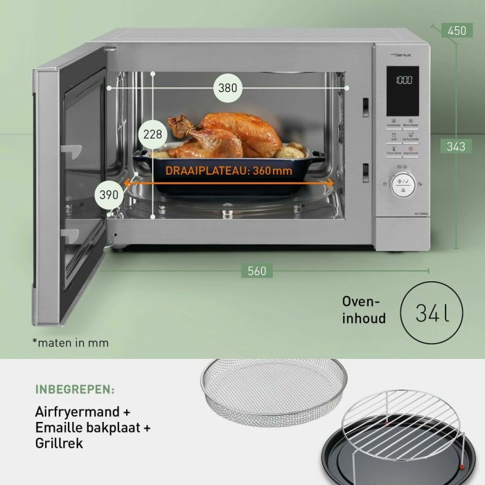 Microondas con Grill Panasonic NN-CD88QSEPG 1300 W 9 Microondas con Grill Panasonic NN-CD88QSEPG 1300 W 9