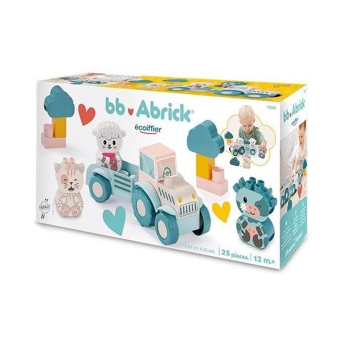 Ecoiffier ABR1740100059978 Mi Primer Tractor de Juguete - 25 Piezas - Color Pastel - Bebés +12 Meses