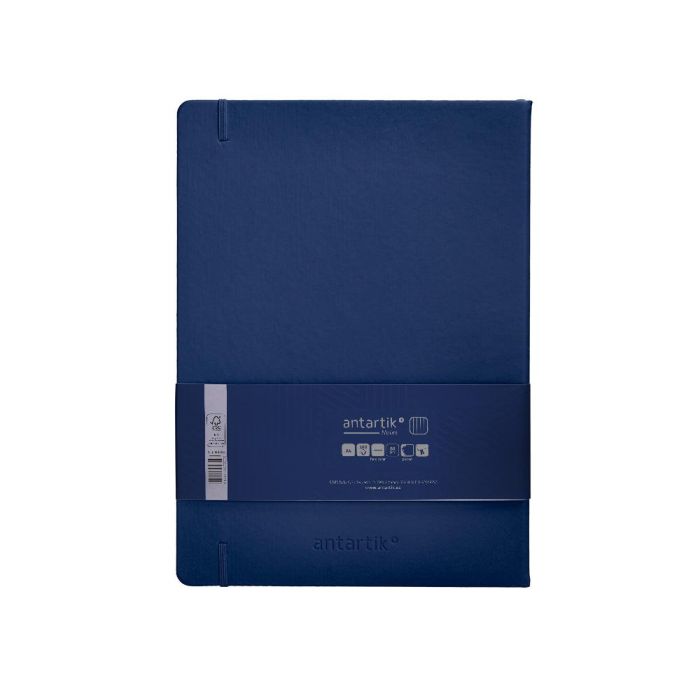 Cuaderno Con Gomilla Antartik Notes Tapa Dura A4 Hojas Cuadricula Azul Marino 100 Hojas 80 gr Fsc 2