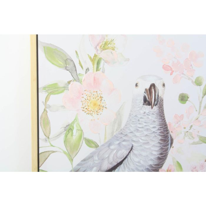 DKD Home Decor Cuadro Shabby Flores Loro Rosa Gris 120x60x4 cm Lienzo Hecho a Mano (2 Unidades) 2 DKD Home Decor Cuadro Shabby Flores Loro Rosa Gris 120x60x4 cm Lienzo Hecho a Mano (2 Unidades) 2
