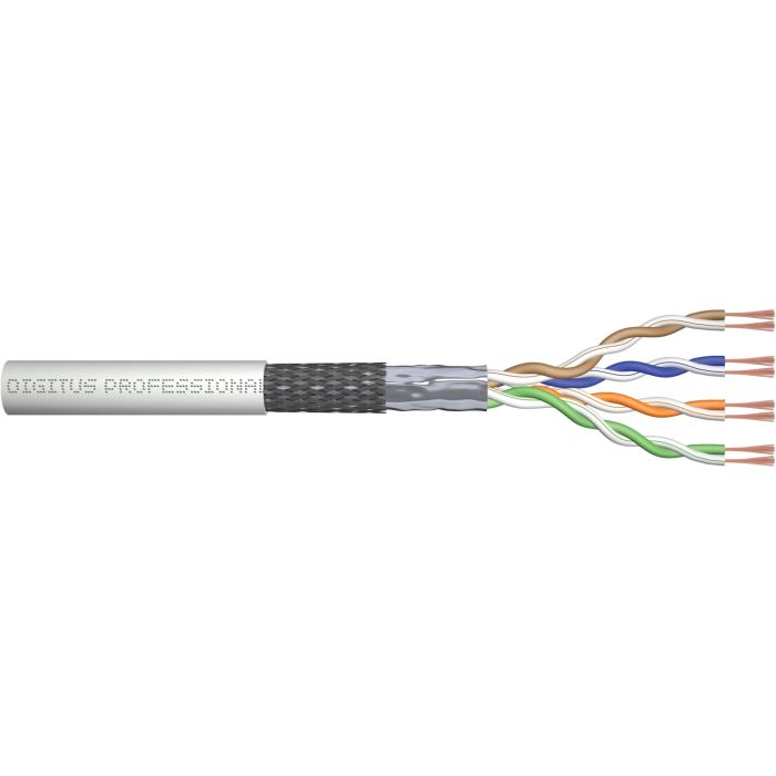 Digitus Cable de Red CAT 5e SF/UTP Par Trenzado Crudo, 100m, Gris