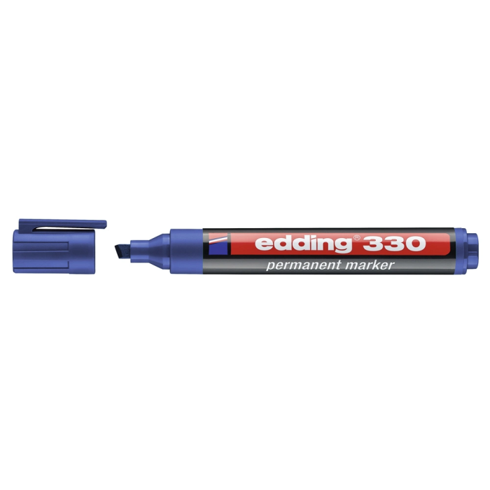 Edding Rotulador Marcador Permanente 330 Azul Punta Biselada 1-5 mm Recargable 1
