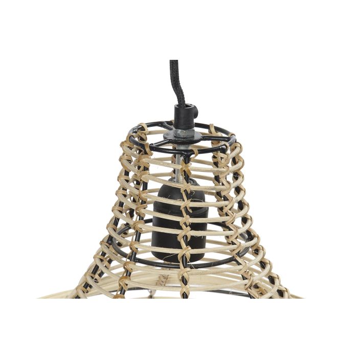 DKD Home Decor Lámpara de Techo Colonial de Yute Natural Hecha a Mano 45x45x36 cm con Soporte E27 para Bombilla 40W Desmontable 4