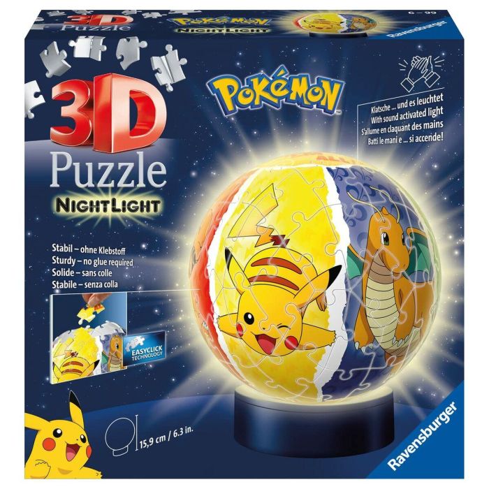 RAVENSBURGER Puzzle 3D Luz Nocturna Pokemon 74 piezas 15,9cm 1
