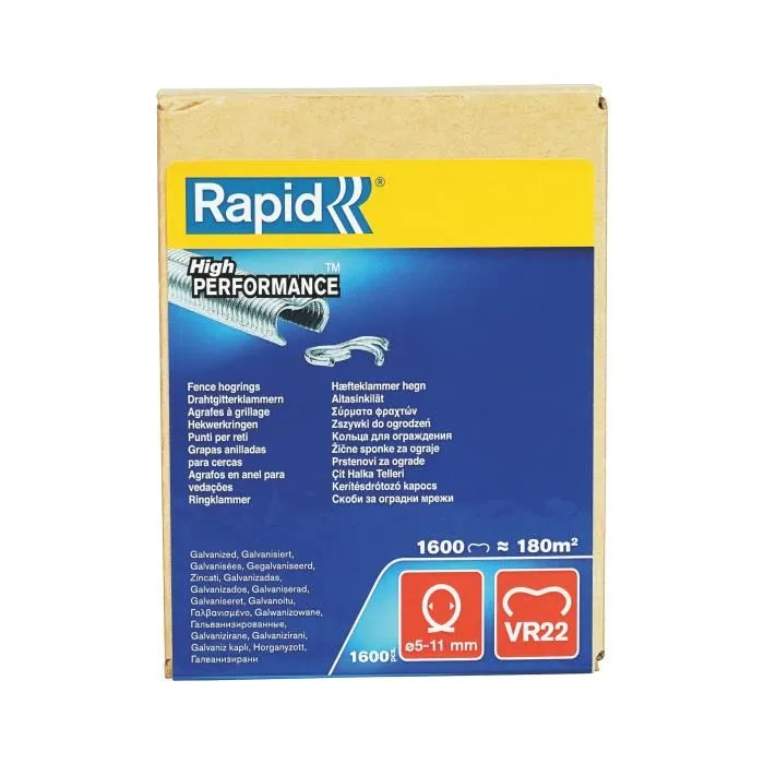 Rapid 40108810 Grapas o Anillos para Cercas Vr22 Mod. 1.6m Galvanizada Caja 1000 Unidades 1