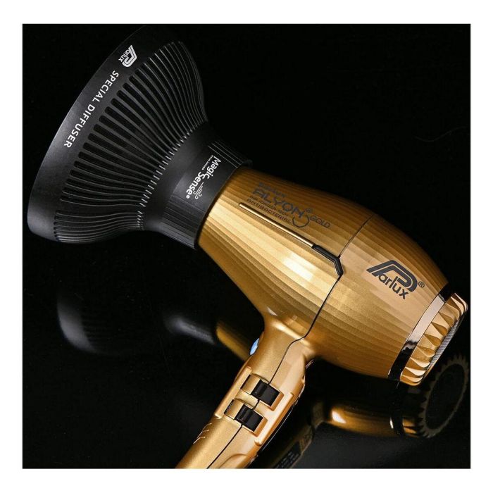 Parlux Alyon MagicSense Set Secador de Pelo Profesional Dorado con Difusor, 2 Boquillas, AIR IONIZER TECH y HFS 2
