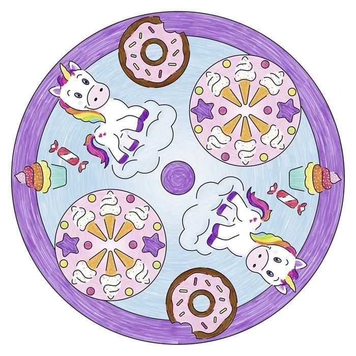 Ravensburger Mandala design Unicornio, Set de Dibujo y Coloreo Famosos Mandalas con Temática de Unicornios para Niñas, Edad Recomendada 6+ años 3