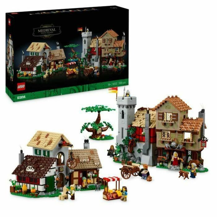 Lego 10332 Plaza de la Ciudad Medieval - Set de Construcción Coleccionable para Adultos, Decoración del Hogar