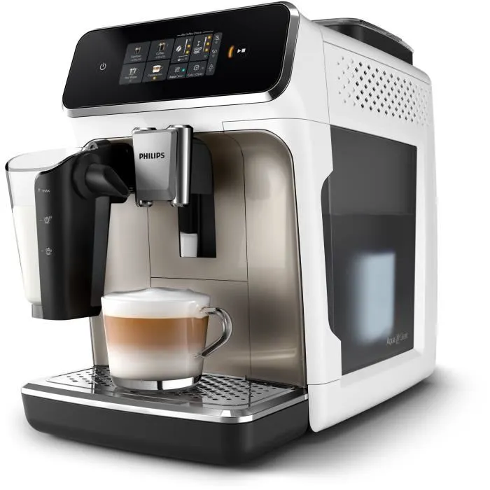 Philips EP2339/40 Serie 2300 Cafetera espresso automática con molinillo LatteGo Blanco Cromo 3