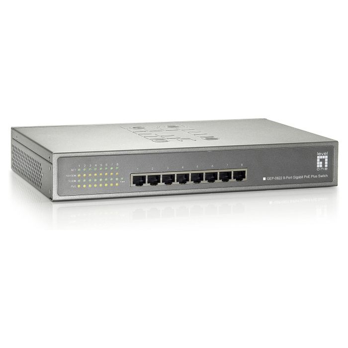 Level One GEP-0822 Switch Gigabit Ethernet 8x PoE+ 240W Montaje en Rack 1