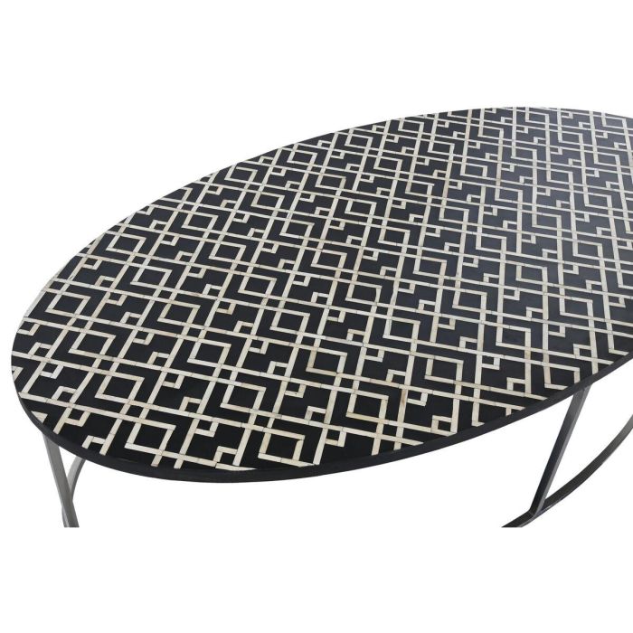 Mesa de Centro Home ESPRIT Negro Marfil 150 x 80 x 40 cm 5