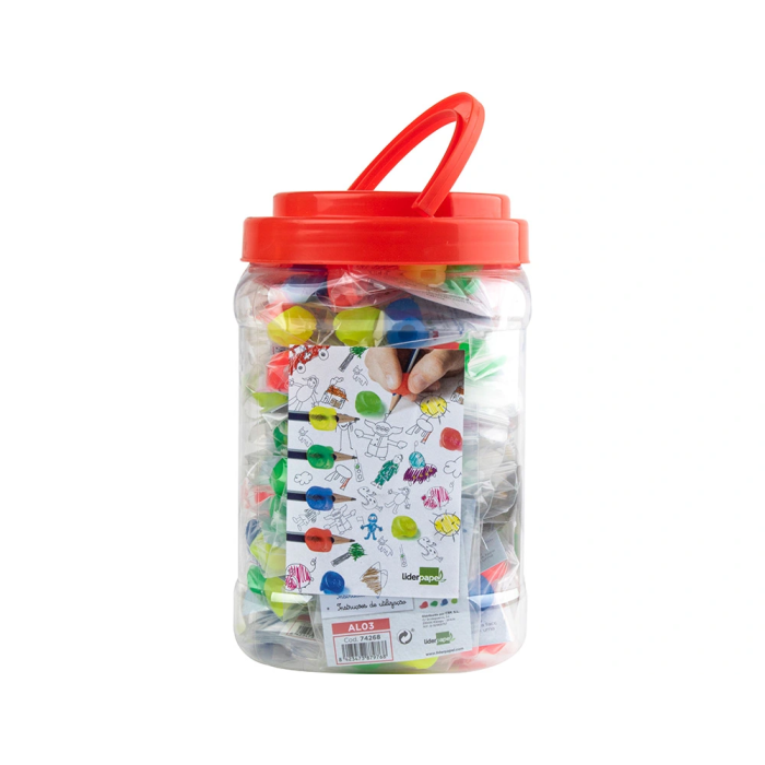 Liderpapel Adaptador Lápiz Estetro Bolsa 2 Unidades Plástico Moldeado para Dedos Ideal Niños Zurdos Diestros 1