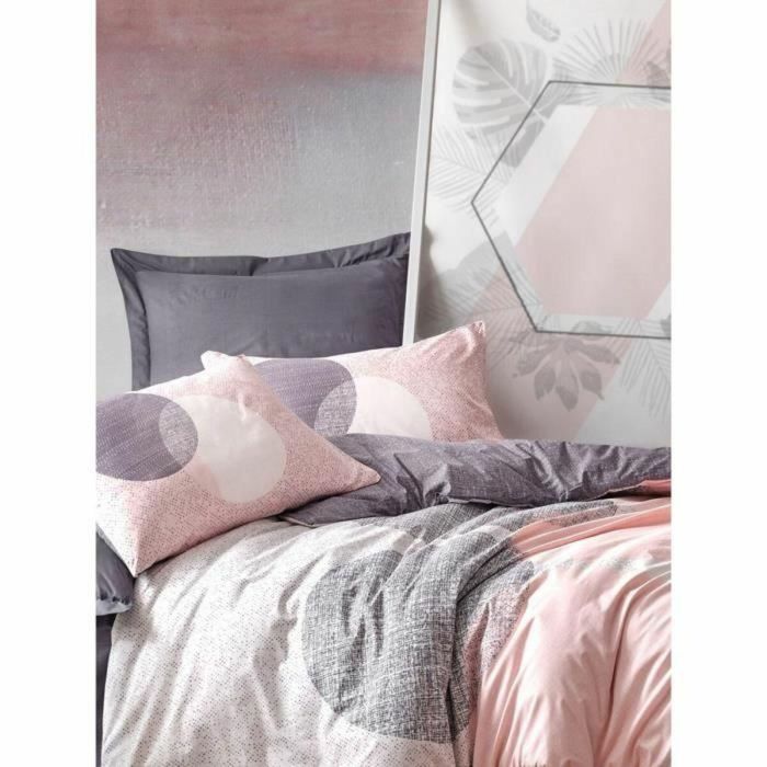 ASI8681875557114 Juego de Cama 100% Algodón Gris con 1 Funda Nórdica 220x240 cm y 2 Fundas de Almohada 60x60 cm 1