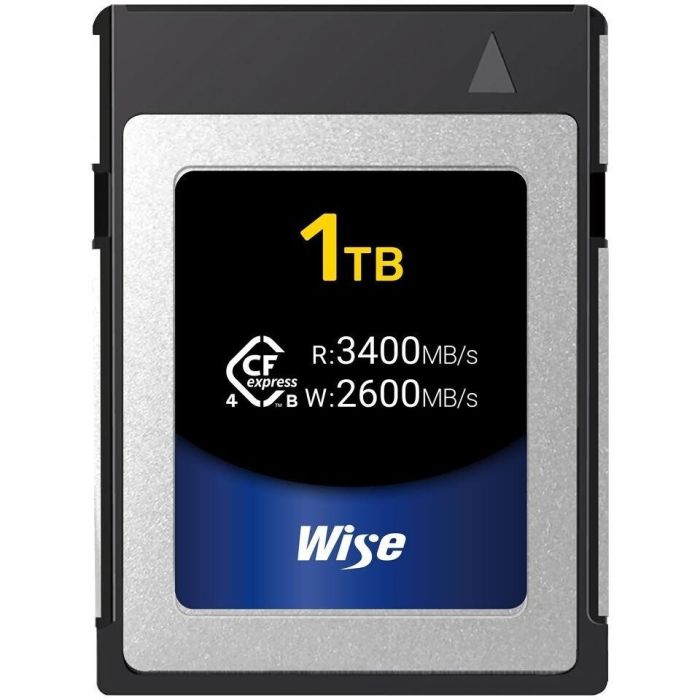 Wise WI-CFX4-B1024 Tarjeta CFexpress 4.0 Tipo B 1TB, 3400MB/s Lectura, 2600MB/s Escritura, Resistente a golpes y rayos X