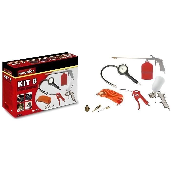 MECAFER Kit accesorios aire comprimido 8 piezas