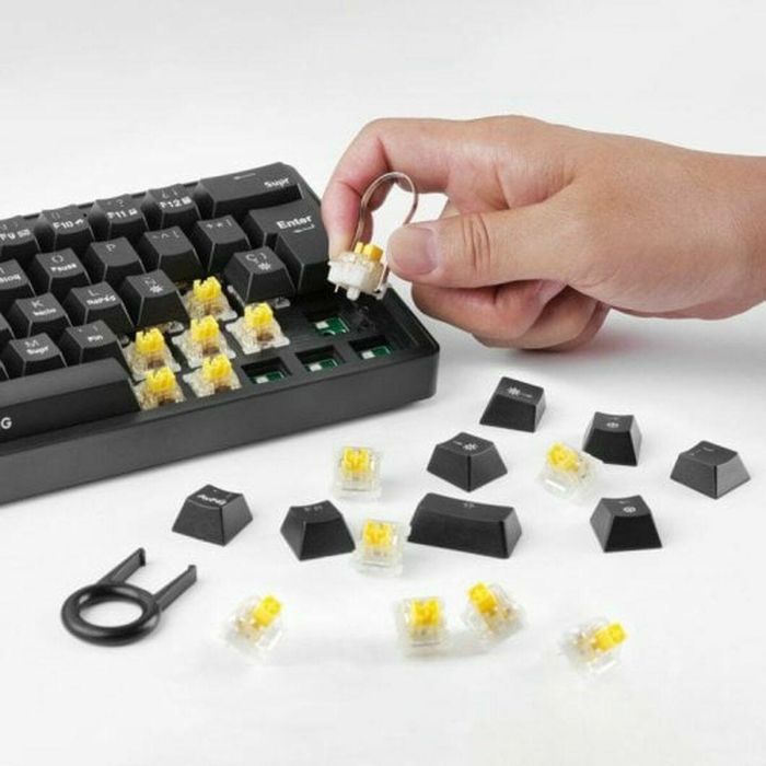 Mars Gaming MKMINIPRO Teclado Gaming Mecánico 60% RGB, Switches SKN Amarillo Silenciosos, Multiplataforma 15