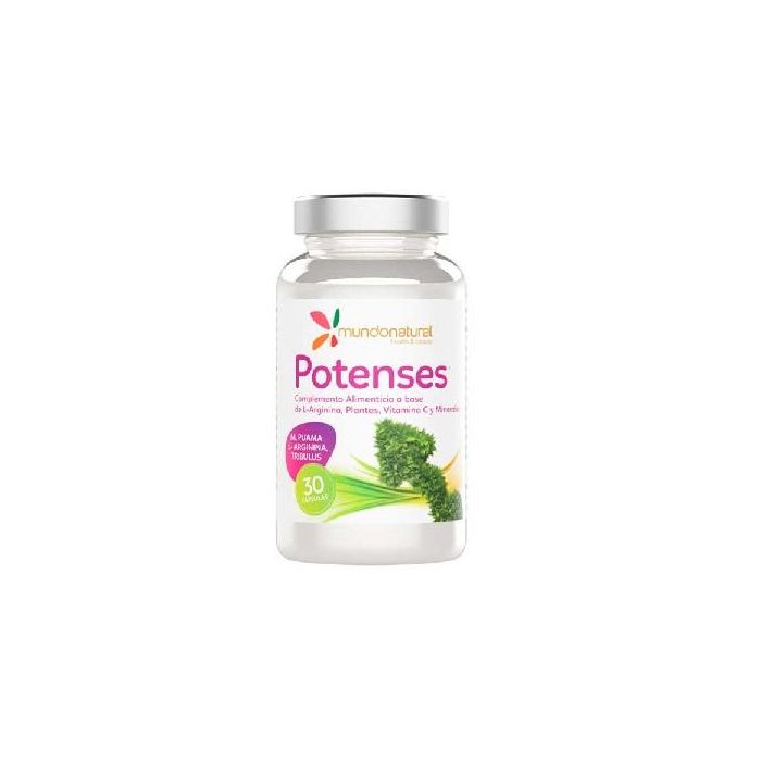 MUNDONATURAL Potenses L-Arginina Plantas Vitamina C Minerales para la función sexual 30 cápsulas