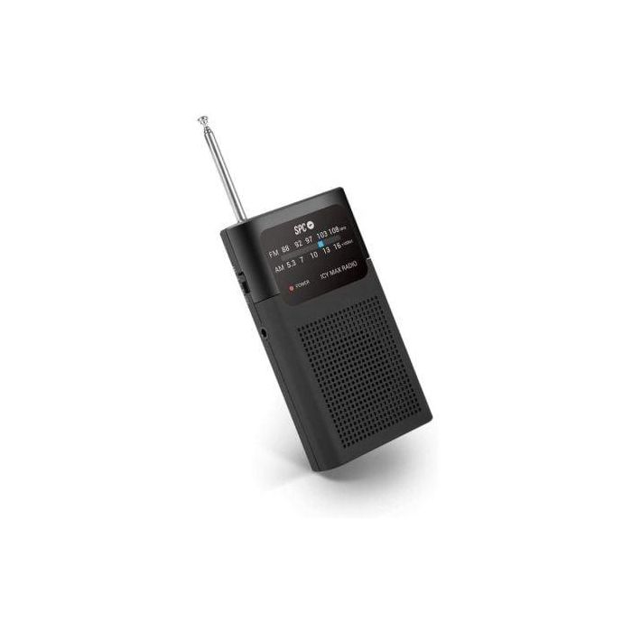 SPC 4588N Radio Portátil ICY Max FM/AM con Sintonizador Analógico y Clip de Sujeción – Color Negro 1 SPC 4588N Radio Portátil ICY Max FM/AM con Sintonizador Analógico y Clip de Sujeción – Color Negro 1