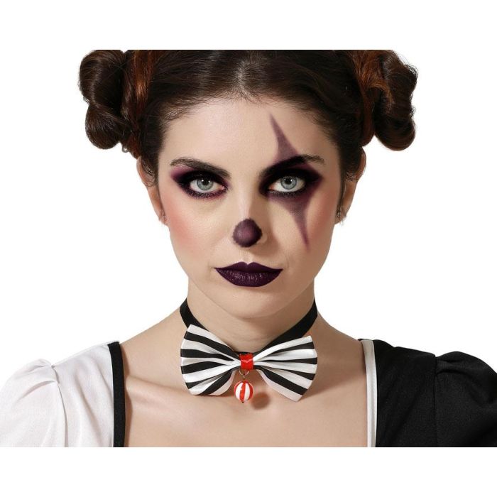 Pajarita Halloween Blanco y Negro para Mujer Adulto 0 Pajarita Halloween Blanco y Negro para Mujer Adulto 0