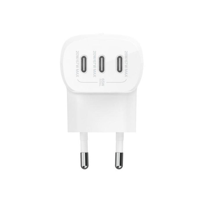 Belkin Cargador WCC002VFWH 67W 3X USB-C Blanco para Carga Rápida y Múltiples Dispositivos 3 Belkin Cargador WCC002VFWH 67W 3X USB-C Blanco para Carga Rápida y Múltiples Dispositivos 3