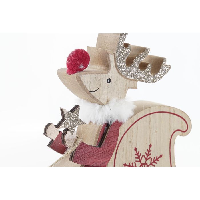 Figura Navidad Tradicional DKD Home Decor Natural Rojo 2.5 x 22.5 x 39 cm (6 Unidades) 3