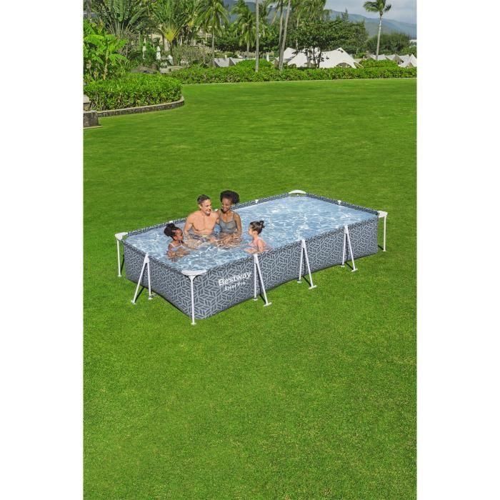 BESTWAY Kit Piscina Tubular elevada - Steel Pro - 366 x 201 x 66 cm - Rectangular (Incluye Depuradora de Cartucho) 2 BESTWAY Kit Piscina Tubular elevada - Steel Pro - 366 x 201 x 66 cm - Rectangular (Incluye Depuradora de Cartucho) 2