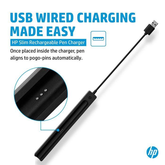 HP Cargador USB con Cable para Lápiz Óptico Recargable HP Slim, Carga Rápida y Fácil con Alineación Automática de Pogo-Pins 6 HP Cargador USB con Cable para Lápiz Óptico Recargable HP Slim, Carga Rápida y Fácil con Alineación Automática de Pogo-Pins 6