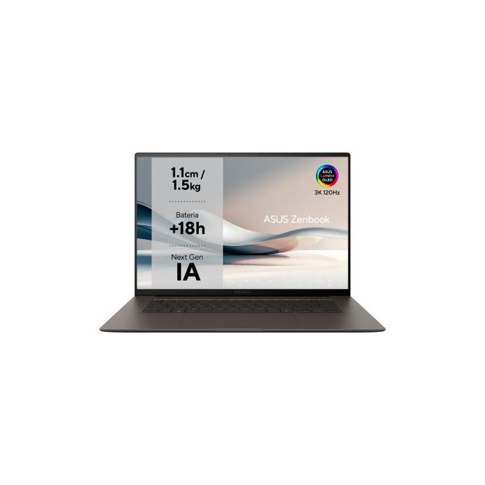 ASUS Zenbook S 16 OLED UM5606WA-RK053W - Portátil 16" WQXGA+ 120Hz, AMD Ryzen AI 9 HX 370, 32GB RAM, 1TB SSD, Radeon 890M, Windows 11 Home, Gris Zumaia 1