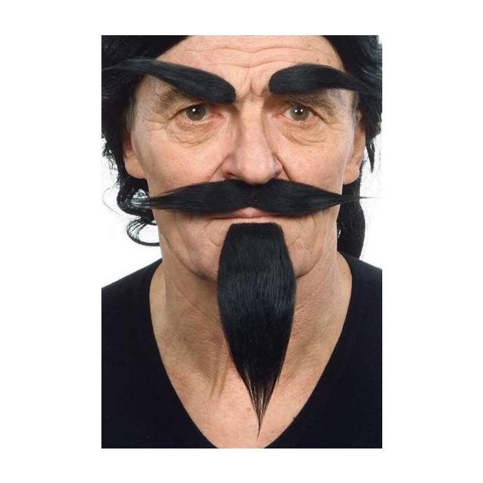 Bigote, perilla y cejas adulto moreno talla única Bigote, perilla y cejas adulto moreno talla única