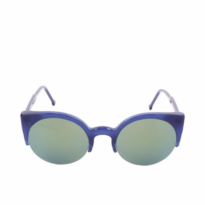 Retrosuperfuture Gafas de Sol LUCIA DEEP BLUE Cat-Eye Unisex, de Acetato Azul con Lentes Verdes. Talla 51-22-145 mm