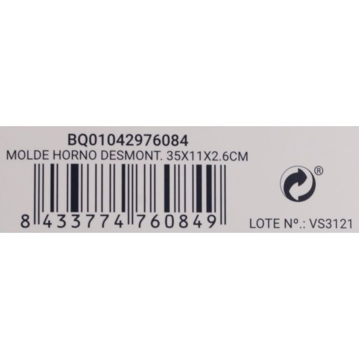 Molde para horno desmontable Quttin 35x11x2.6 cm (12 Unidades) 11 Molde para horno desmontable Quttin 35x11x2.6 cm (12 Unidades) 11