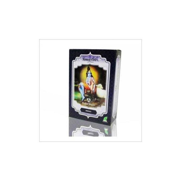RADHE SHYAM Henna Polvo Indigo Tinte Natural para el Pelo Color Negro Azulado Vegano Sin Amoniaco 100g