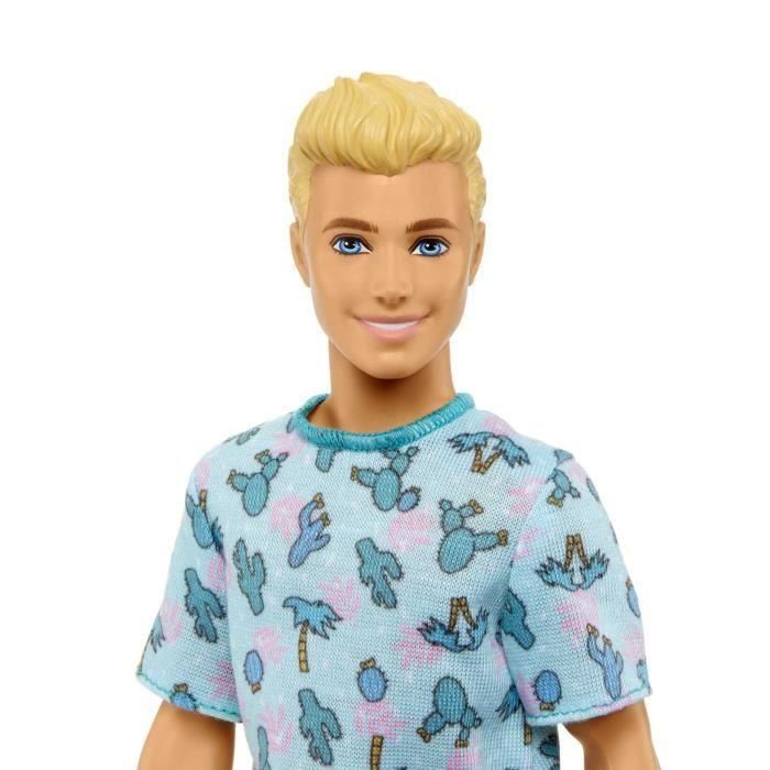 Barbie-Ken Fashionistas-Muñeco Rubio con Camiseta de Cactus HJT10 3