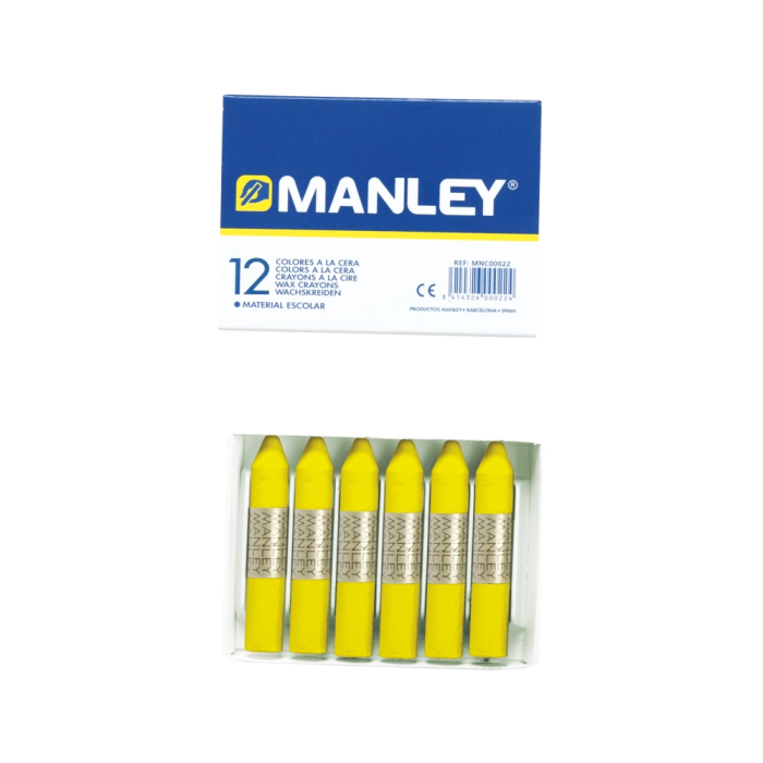 Manley Lápices de Cera Amarillo Limón N.2 Caja de 12 Unidades 1