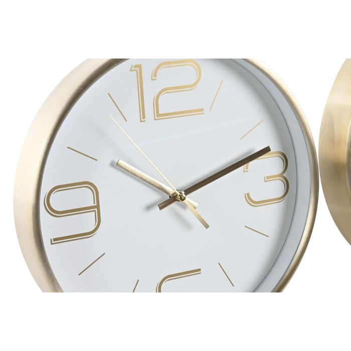 Reloj de Pared DKD Home Decor Blanco Negro Dorado Aluminio Ø 25 cm 25 x 4 x 25 cm (2 Unidades) 1 Reloj de Pared DKD Home Decor Blanco Negro Dorado Aluminio Ø 25 cm 25 x 4 x 25 cm (2 Unidades) 1